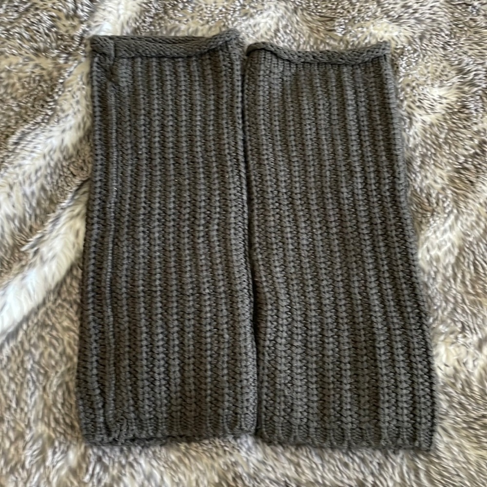 Dark gray leg warmers adult size